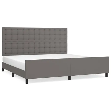 Cadre de lit sans matelas gris 200x200 cm similicuir