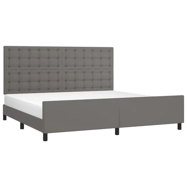Cadre de lit sans matelas gris 200x200 cm similicuir