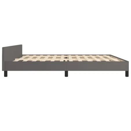 Cadre de lit sans matelas gris 200x200 cm similicuir