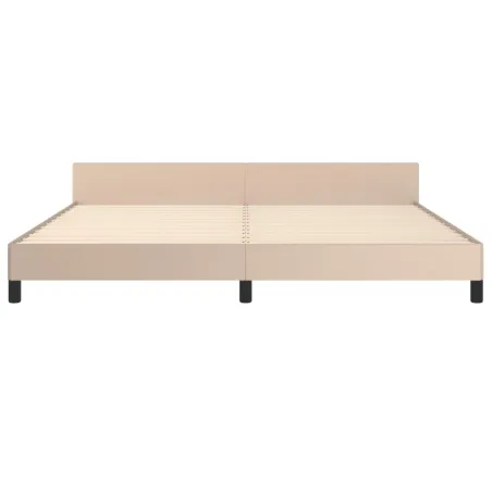 Cadre de lit sans matelas cappuccino 200x200 cm similicuir