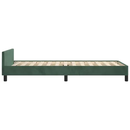 Cadre de lit sans matelas vert foncé 80x200 cm velours