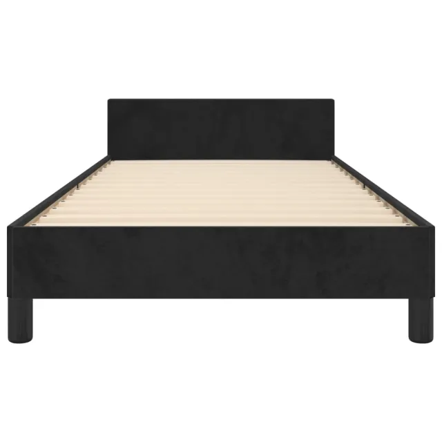 Cadre de lit sans matelas noir 90x190 cm velours