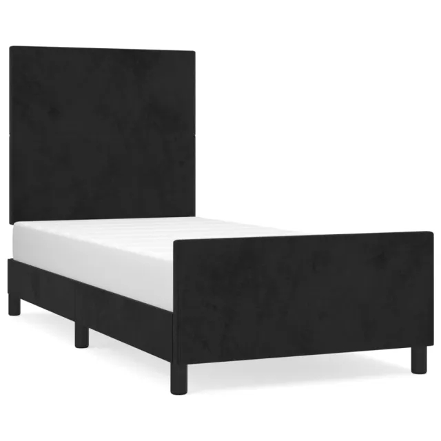 Cadre de lit sans matelas noir 90x200 cm velours
