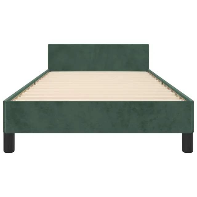 Cadre de lit sans matelas vert foncé 100x200 cm velours