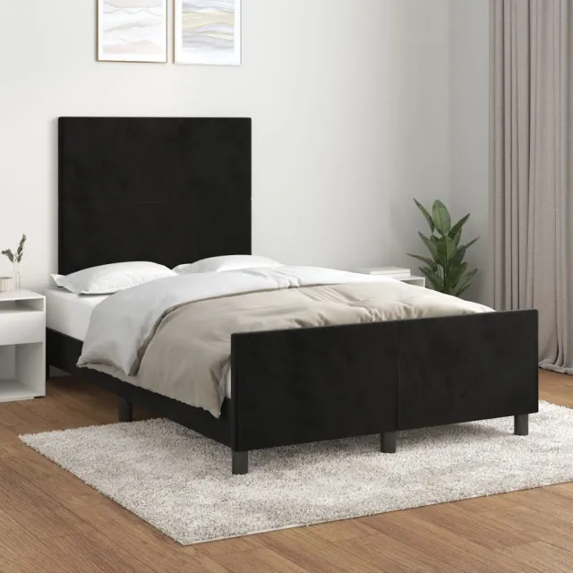 Cadre de lit sans matelas noir 120x200 cm velours