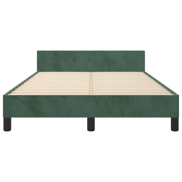 Cadre de lit sans matelas vert foncé 120x200 cm velours