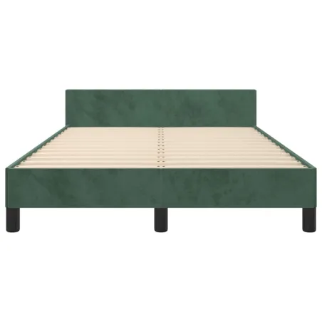 Cadre de lit sans matelas vert foncé 120x200 cm velours