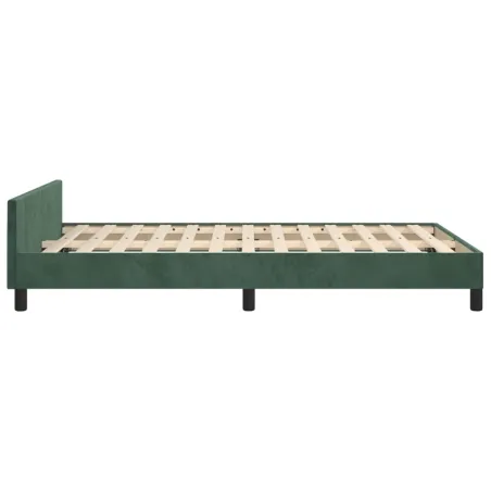Cadre de lit sans matelas vert foncé 120x200 cm velours