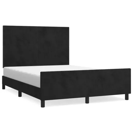 Cadre de lit sans matelas noir 140x190 cm velours 2