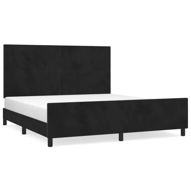 Cadre de lit sans matelas noir 160x200 cm velours