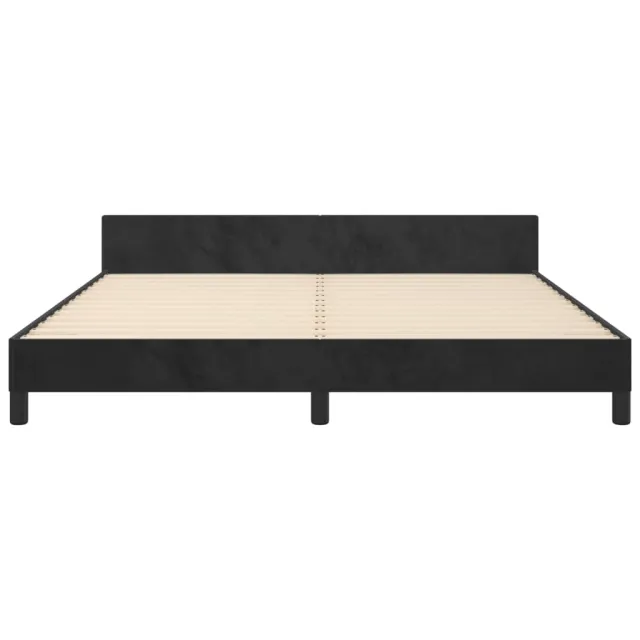 Cadre de lit sans matelas noir 160x200 cm velours
