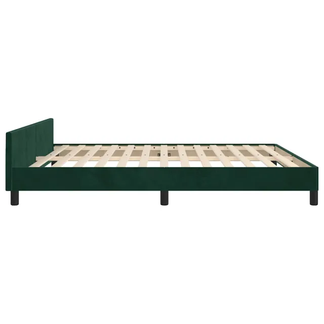 Cadre de lit sans matelas vert foncé 160x200 cm velours