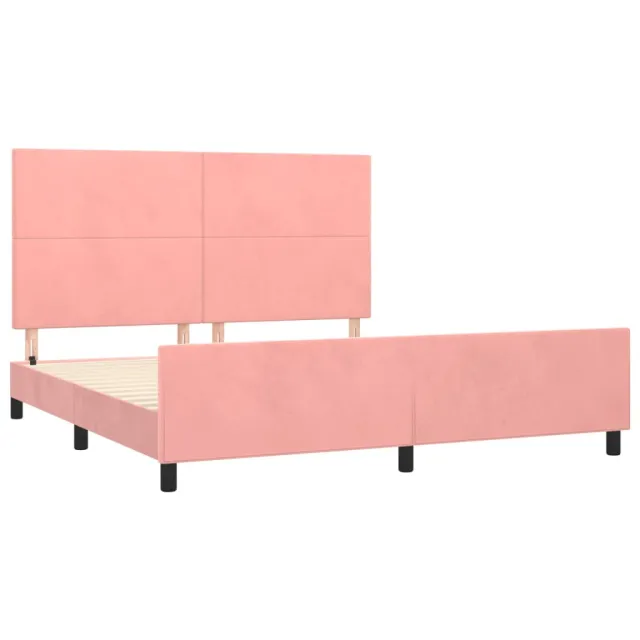Cadre de lit sans matelas rose 160x200 cm velours