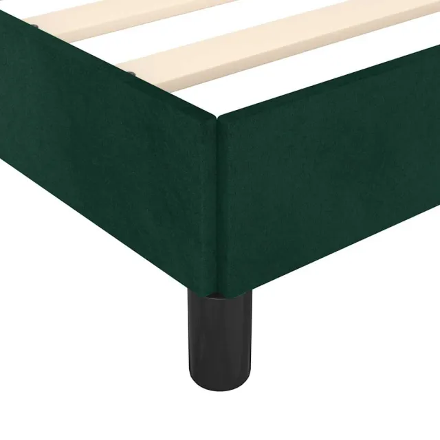 Cadre de lit sans matelas vert foncé velours