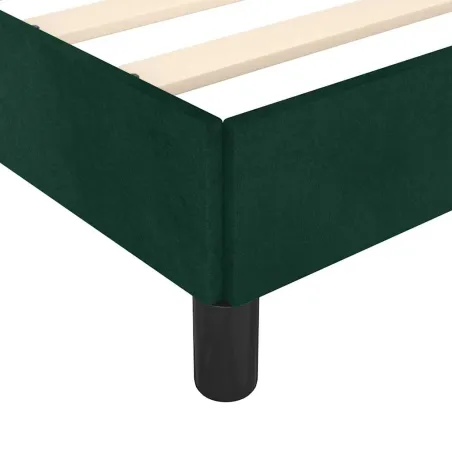 Cadre de lit sans matelas vert foncé velours