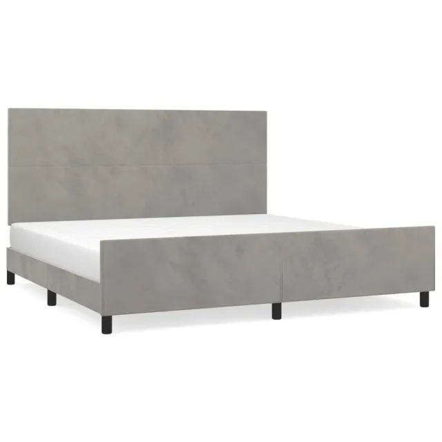 Cadre de lit sans matelas gris clair 200x200 cm velours