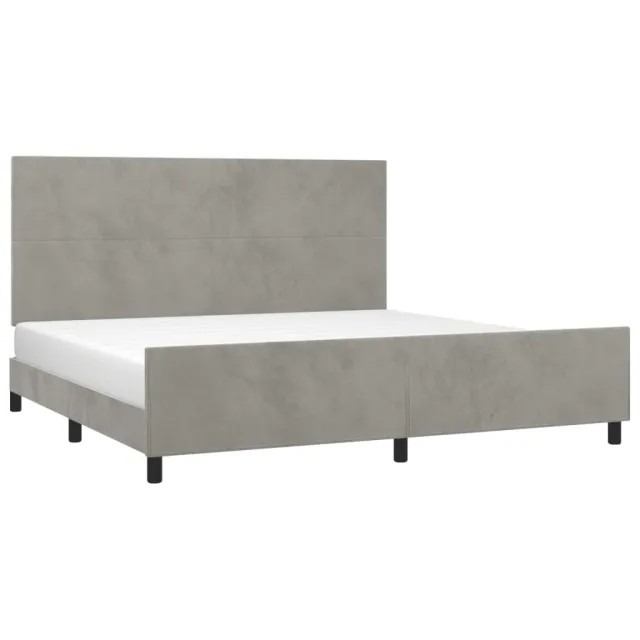Cadre de lit sans matelas gris clair 200x200 cm velours