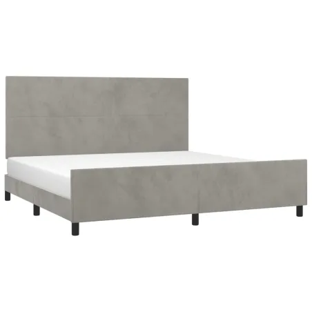 Cadre de lit sans matelas gris clair 200x200 cm velours