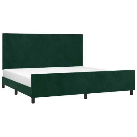 Cadre de lit sans matelas vert foncé 200x200 cm velours