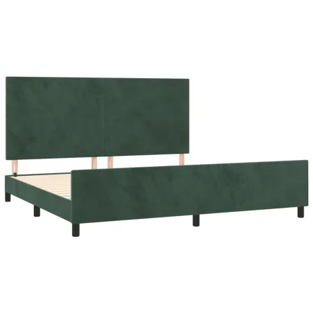 Cadre de lit sans matelas vert foncé 200x200 cm velours