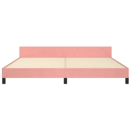 Cadre de lit sans matelas rose 200x200 cm velours