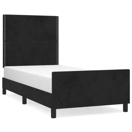 Cadre de lit sans matelas noir 80x200 cm velours 2