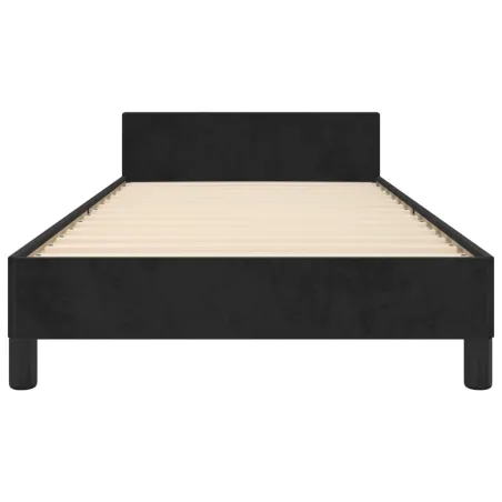 Cadre de lit sans matelas noir 90x190 cm velours