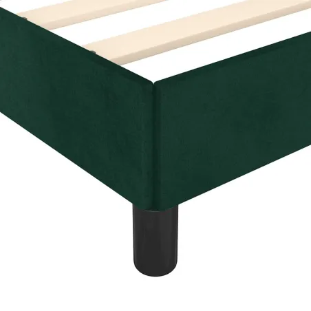 Cadre de lit sans matelas vert foncé 90x190 cm velours