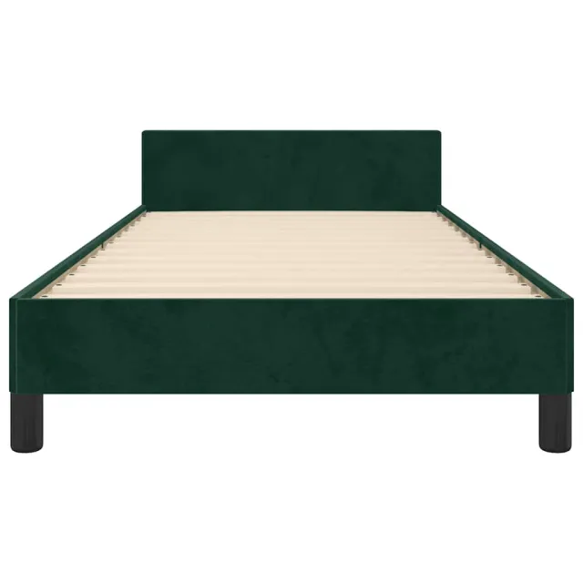Cadre de lit sans matelas vert foncé 100x200 cm velours