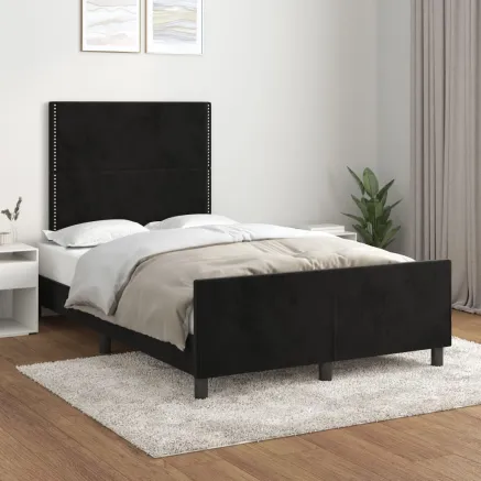 Cadre de lit sans matelas noir 120x200 cm velours