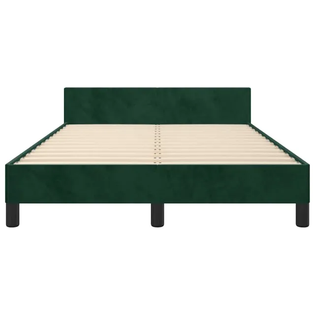 Cadre de lit sans matelas vert foncé 120x200 cm velours