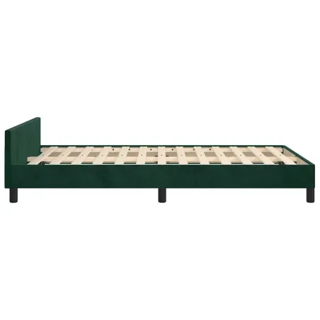 Cadre de lit sans matelas vert foncé 120x200 cm velours