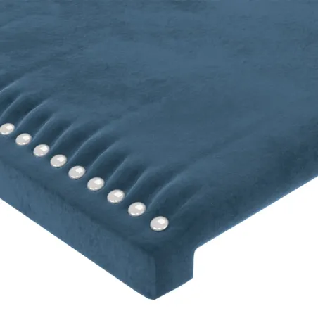 Cadre de lit sans matelas bleu foncé 120x200 cm velours
