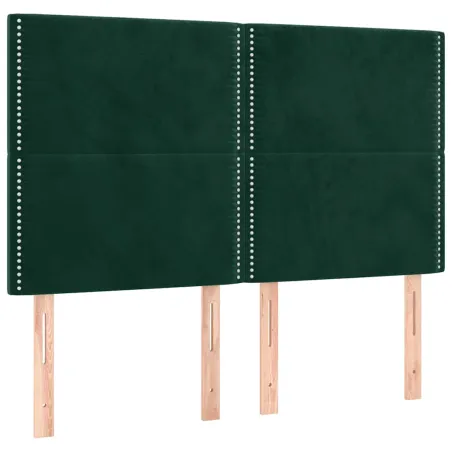 Cadre de lit sans matelas vert foncé 140x190 cm velours