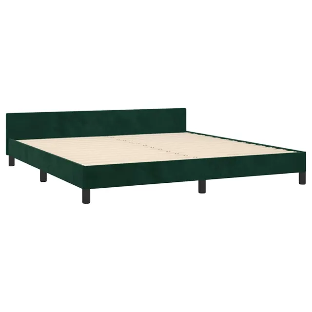 Cadre de lit sans matelas vert foncé 200x200 cm velours