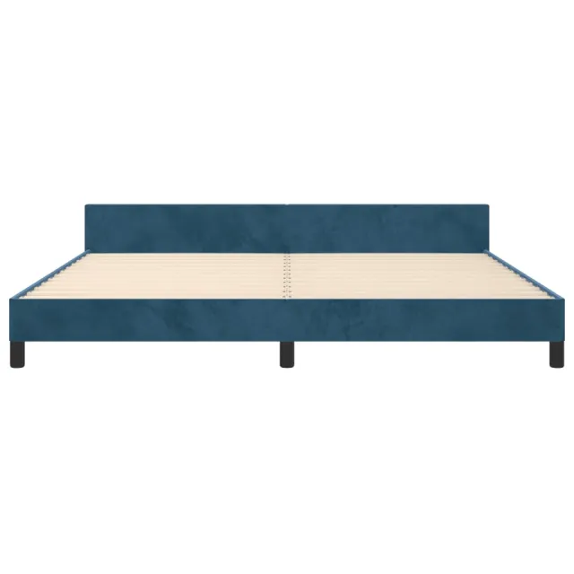Cadre de lit sans matelas bleu foncé 200x200 cm velours