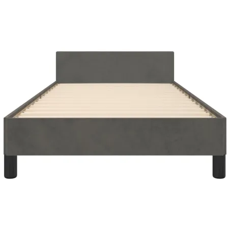 Cadre de lit sans matelas gris foncé 80x200 cm velours