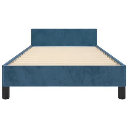 Cadre de lit sans matelas bleu foncé 80x200 cm velours