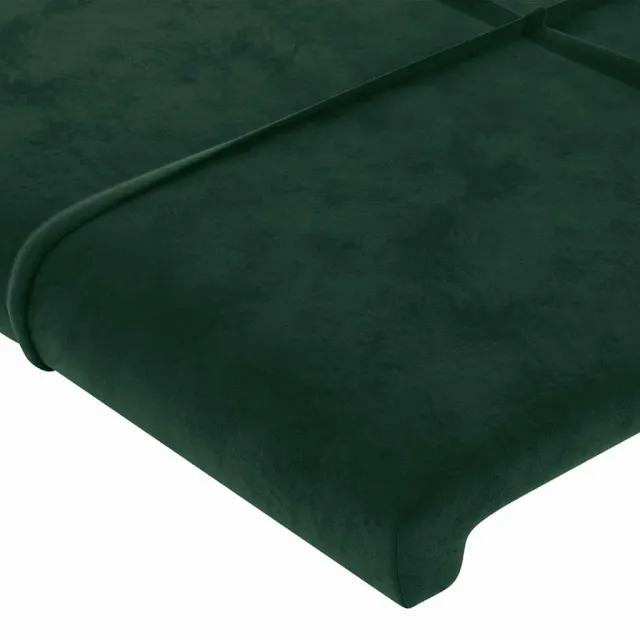 Cadre de lit sans matelas vert foncé 90x190 cm velours