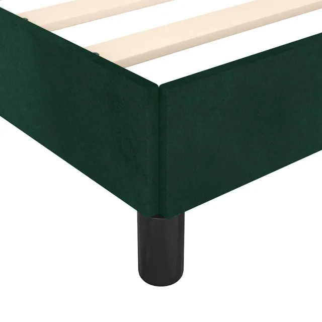 Cadre de lit sans matelas vert foncé 90x200 cm velours