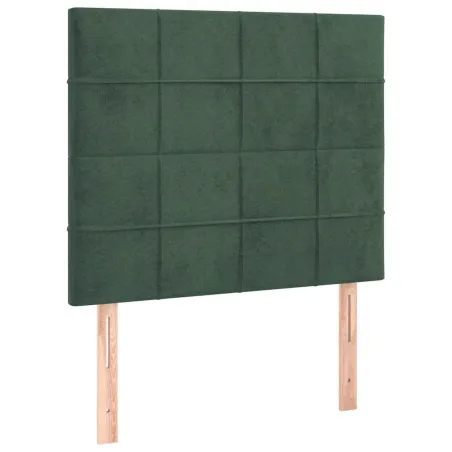 Cadre de lit sans matelas vert foncé 100x200 cm velours