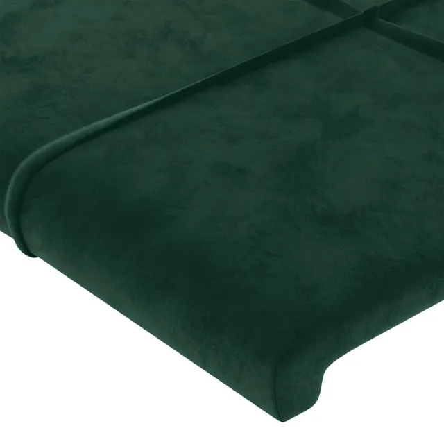 Cadre de lit sans matelas vert foncé 100x200 cm velours
