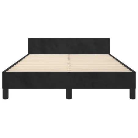 Cadre de lit sans matelas noir 120x200 cm velours