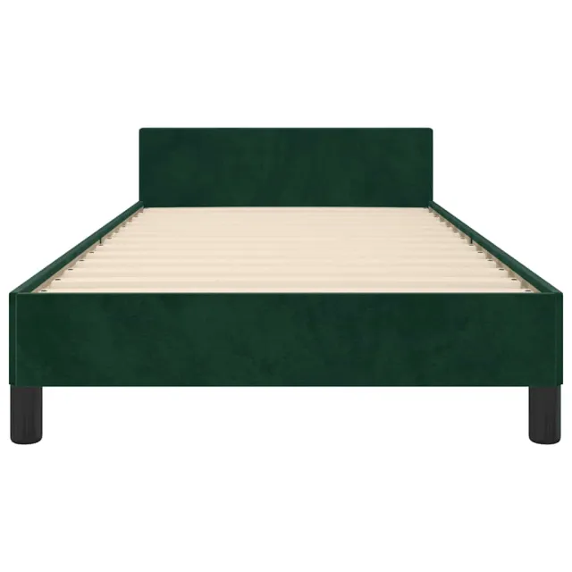Cadre de lit sans matelas vert foncé 120x200 cm velours