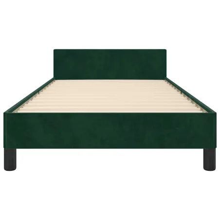 Cadre de lit sans matelas vert foncé 120x200 cm velours