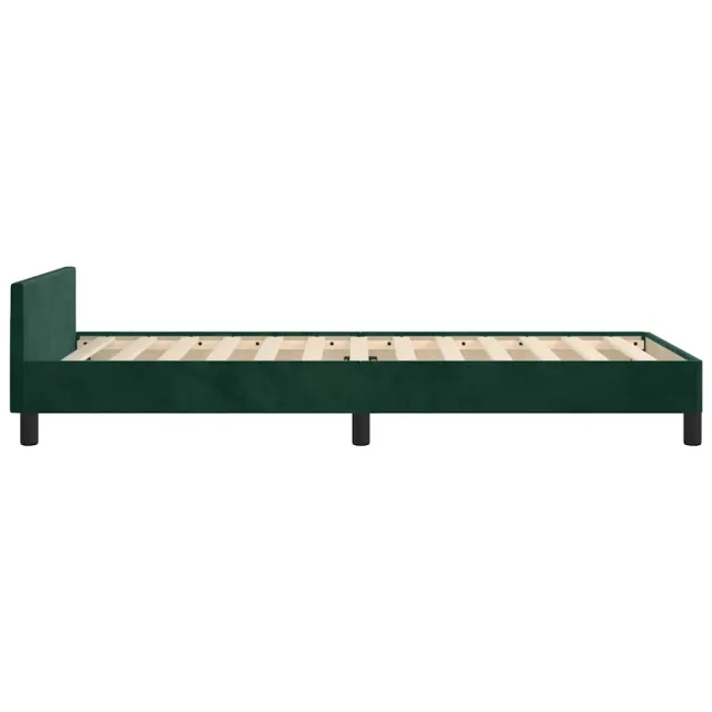Cadre de lit sans matelas vert foncé 120x200 cm velours