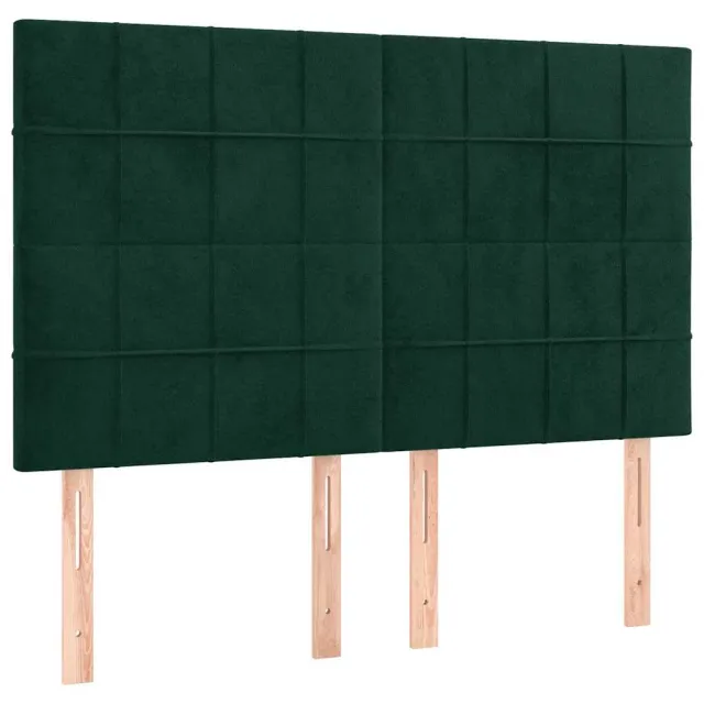 Cadre de lit sans matelas vert foncé 140x190 cm velours