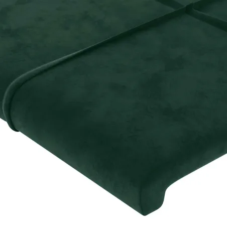 Cadre de lit sans matelas vert foncé 140x190 cm velours