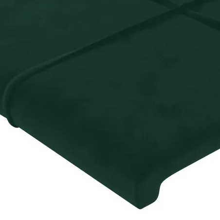 Cadre de lit sans matelas vert foncé 140x200 cm velours