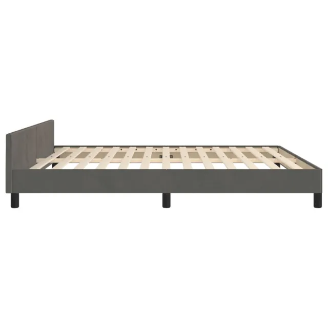 Cadre de lit sans matelas gris foncé 160x200 cm velours